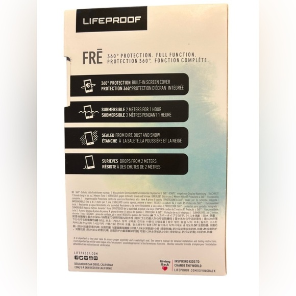 Lifeproof Frē Live 360 iPhone X Wipeout Blue Phone Case Water/Snow Proof New - Picture 5 of 5